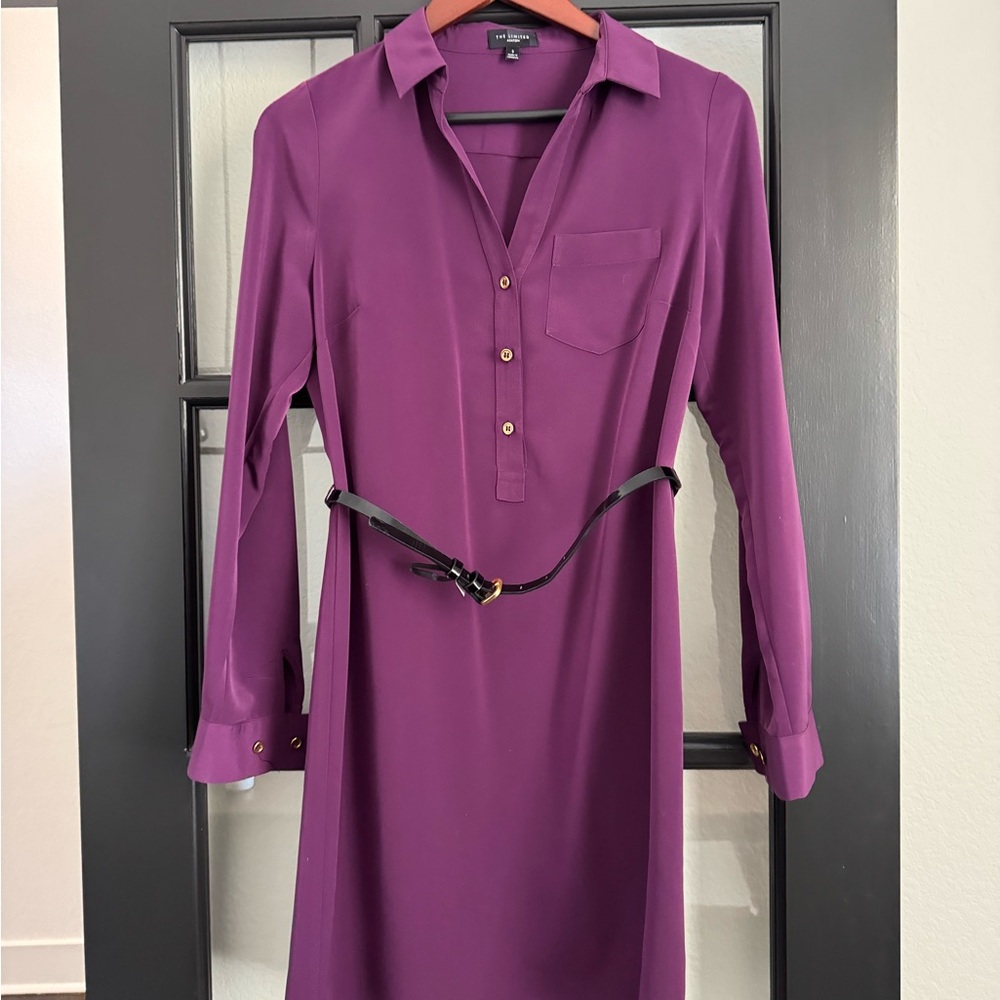 The Limited Ashton Long Sleeve Purple Dress - Size S